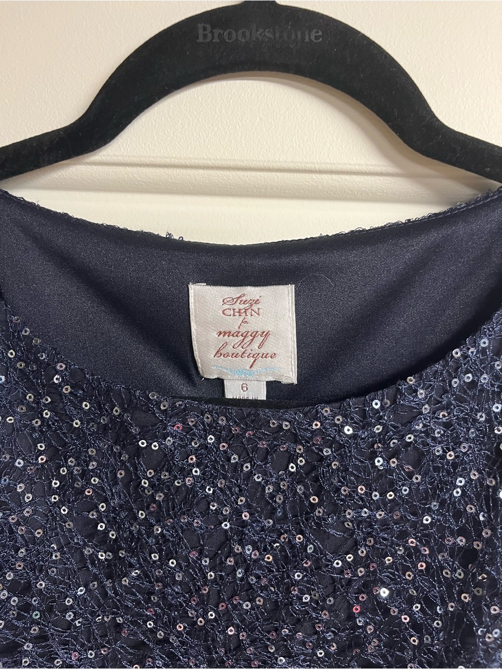 Maggy Boutique Navy Sequin Cocktail Dress